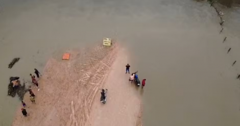 Comunidades rurais ficam ilhadas em Rio Tinto, após chuvas na Paraíba — Foto: Reprodução/TV Cabo Branco