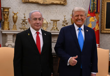 Trump recebeu Netanyahu na Casa Branca nesta tera. (Reproduo/X/@IsraeliPM)