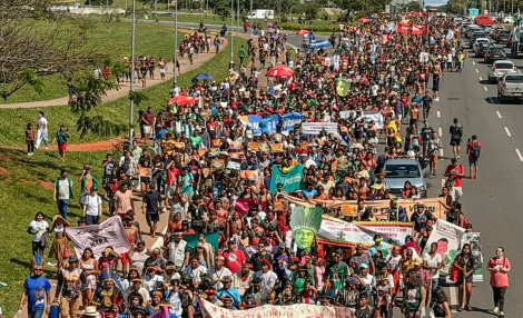 Principal crítica do Acampamento Terra Livre é dirigida ao Congresso. (Fabio Rodrigues-Pozzebom/Agência Brasil)