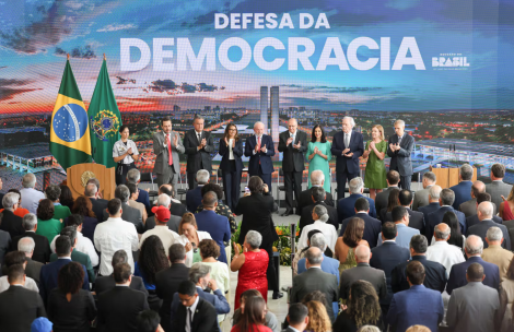 Lula participou da cerim�nia que lembra o 8 de janeiro. (Foto: Marcelo Camargo/Ag�ncia Brasil)