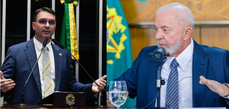 Presidente Lula e senador Fl�vio Bolsonaro. (Foto: reprodu��o internet)