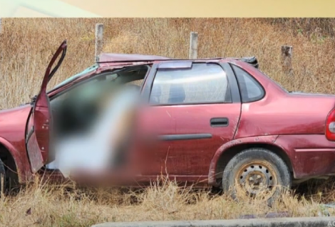 Homem morre e trs ficam feridas aps carro capotar na PB-148 (Foto: Reproduo / TV Correio)