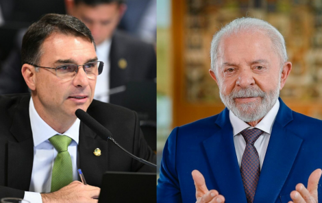 Fl�vio Bolsonaro e Lula Fotos: Edilson Rodrigues/Ag�ncia Senado // PR/Ricardo Stuckert