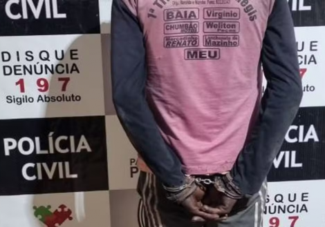 Homem foi preso suspeito de estuprar o primo, uma crian�a de dez anos, na cidade de Pedro R�gis, na Para�ba � Foto: Pol�cia Civil/Divulga��o