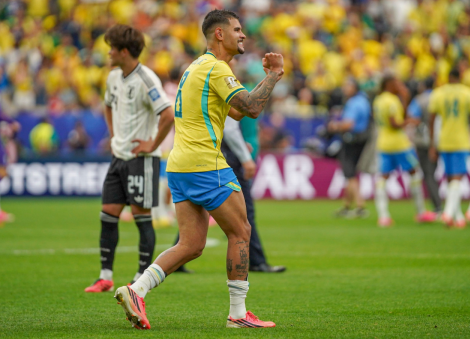 Bruno Guimar�es celebra classifica��o do Brasil para as oitavas de final da Copa Cr�ditos: Nelson Terme/CBF